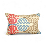 01 SET of 2 Cushions 40x60 Silk Ikat Velvet+Cotton Ikat
