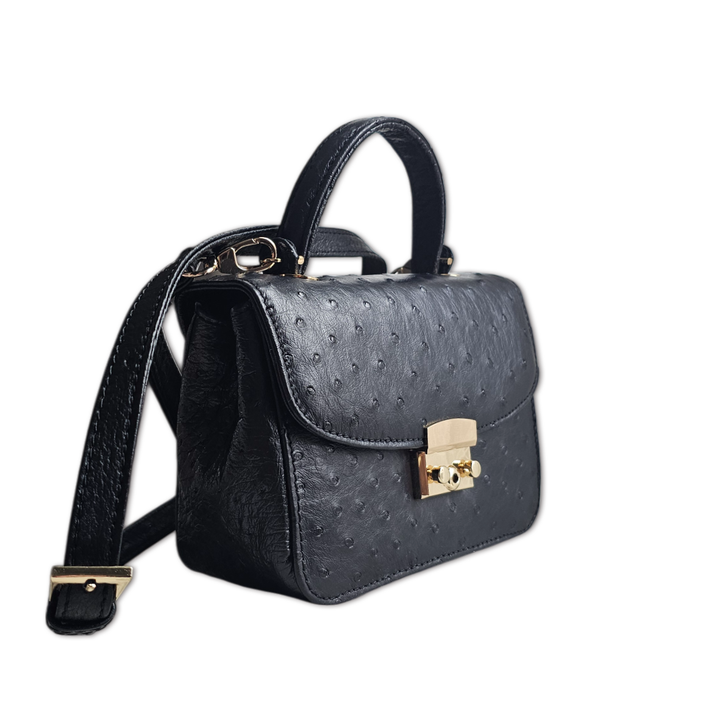 STRAUSSENLEDER-TASCHE QUADRATISCH OB01