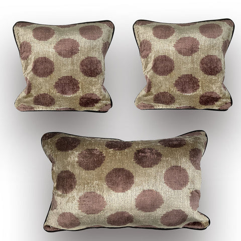 SET Cushions 3 pcs Silk Ikat Velvet+Cotton SETSVC304