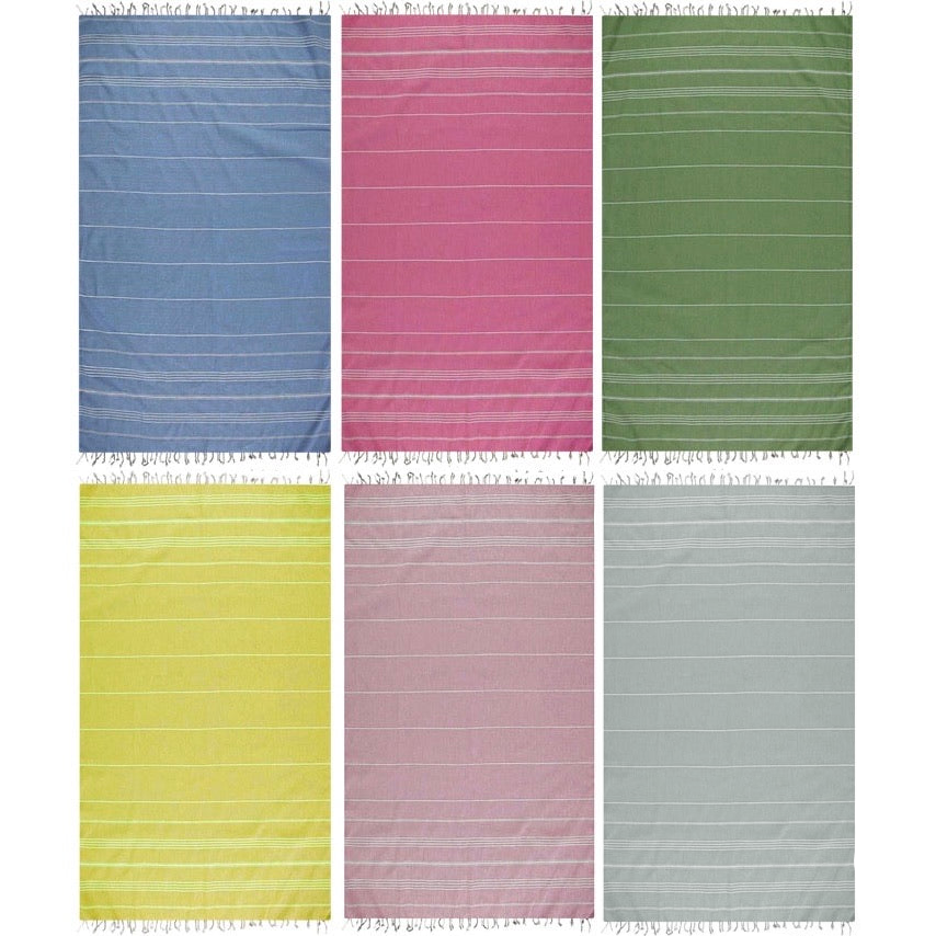Set 8 Asciugamani Turchi 40x70 Cm - Sabbia, Cotone 100%, Assorbenti E Morbidi
